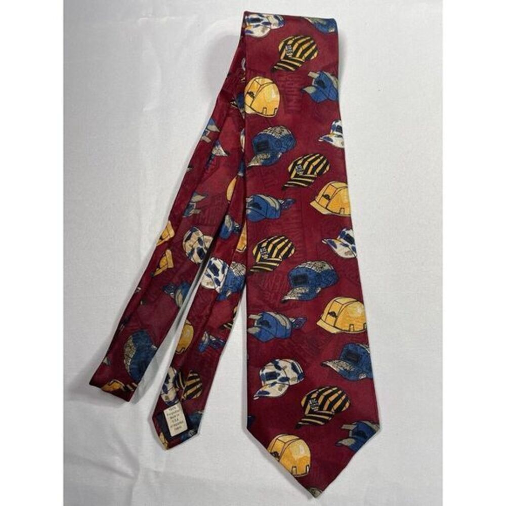 VTG‎ 90s Home Improvement TV Show Mens Tie Red Tim's Work Hats Novelty